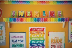 Ombre Rainbow Scallops EZ Border-Borders-Tools 4 Teaching-Classroom Decor and More