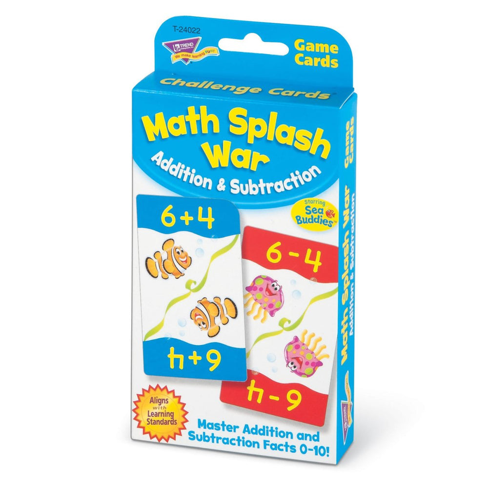 Math Splash War Addition & Subtraction Challenge Cards®-Flashcards-Tools 4 Teaching-Classroom Decor and More