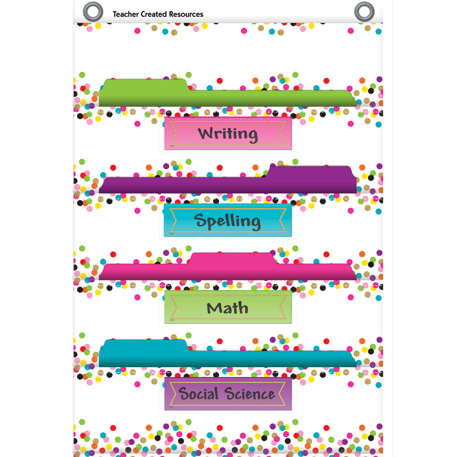 Confetti 10 Pocket File Storage Pocket Chart-Pocket Charts-Tools 4 Teaching-Classroom Decor and More