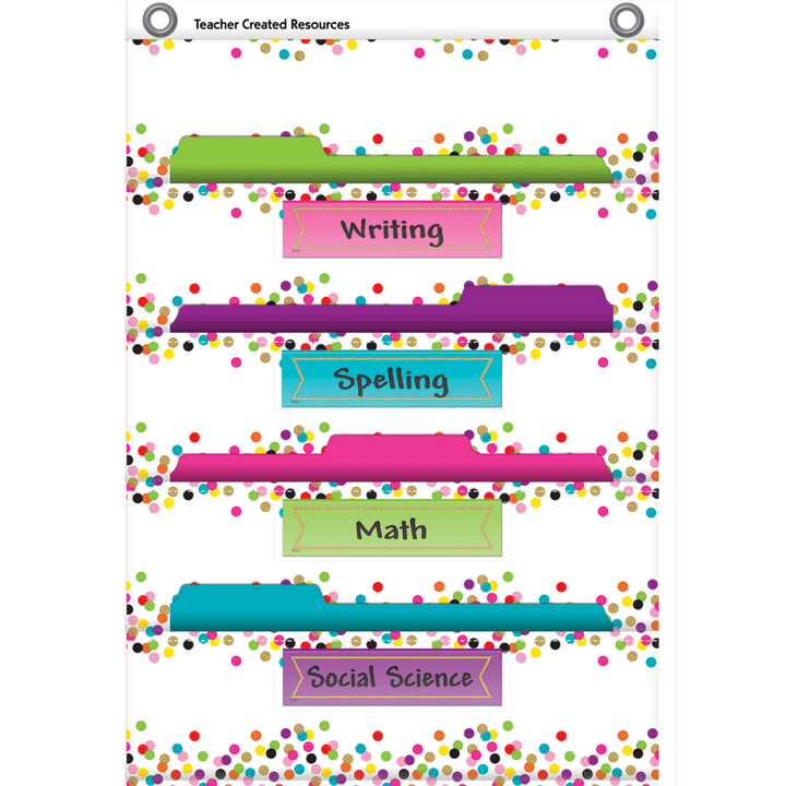 Confetti 10 Pocket File Storage Pocket Chart-Pocket Charts-Tools 4 Teaching-Classroom Decor and More